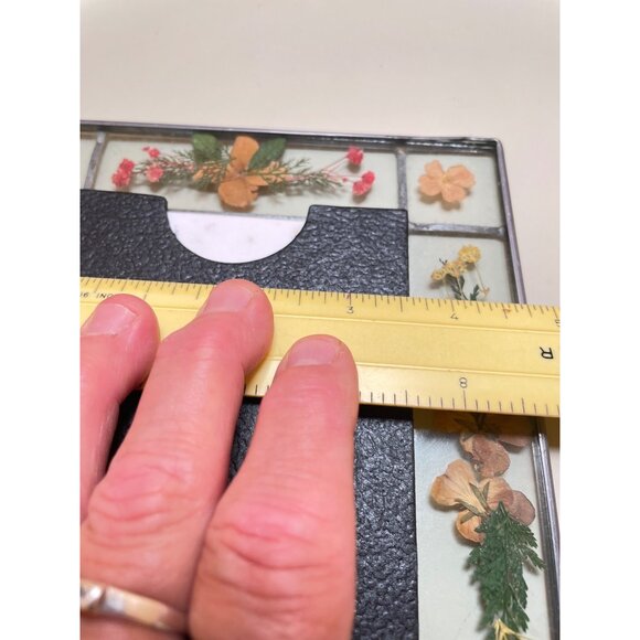 Vintage Dried Flowers Floral Picture Frame 3.5” by 5.25 Metal Clear Acrylic - Picture 11 of 12